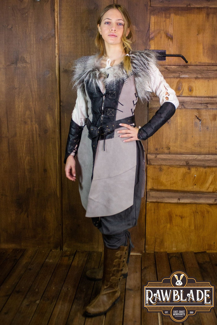 Owl Leather Jerkin, woman, black-grey