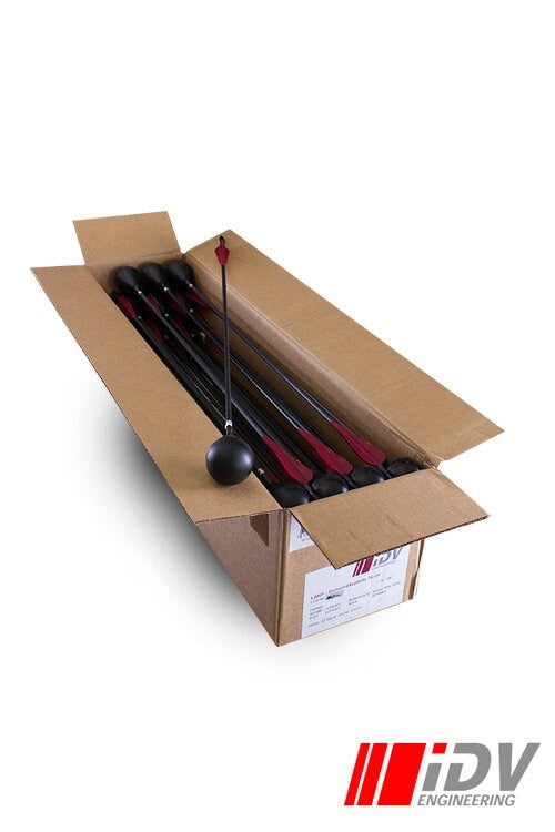 LARP arrows set of 10, round safety point, black-red