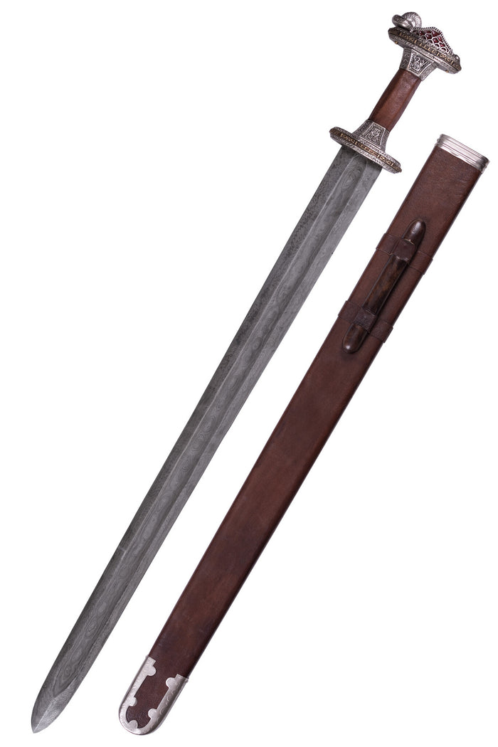 Vendel sword Uppsala 7th-8th century, tin-plated hilt, damast, semi-sharp
