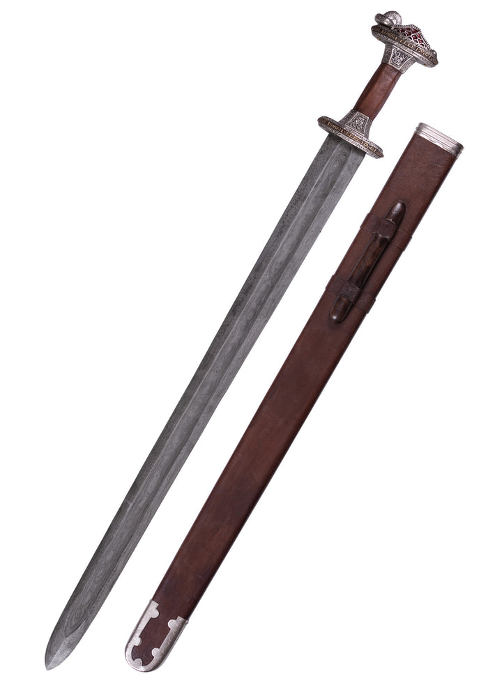 Vendel sword Uppsala 7th-8th century, tin-plated hilt, damast, semi-sharp