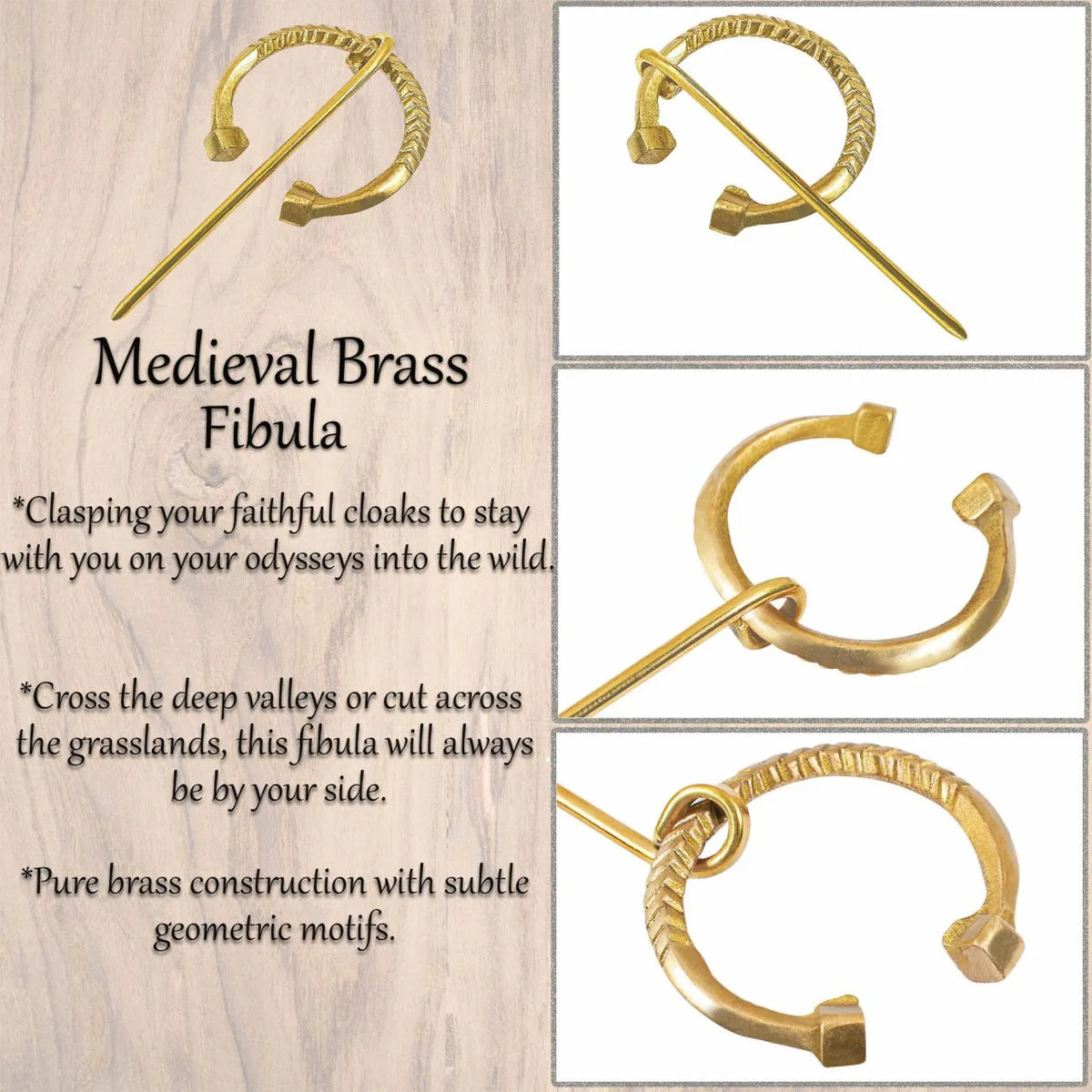 Horseshoe fibula Birka small, brass