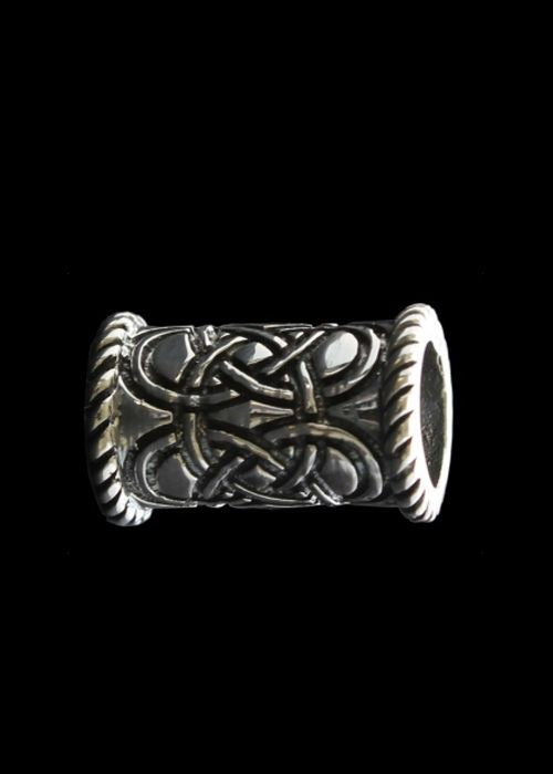 Long Celtic beardbead, sterling silver