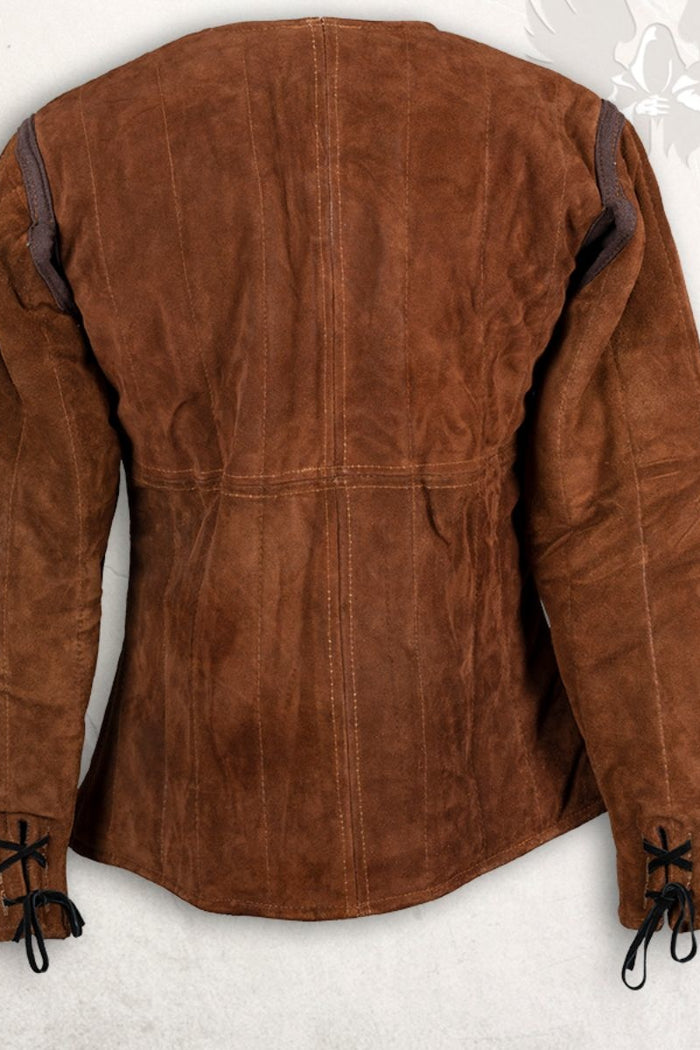 15th century arming doublet Aulber, suede, light brown