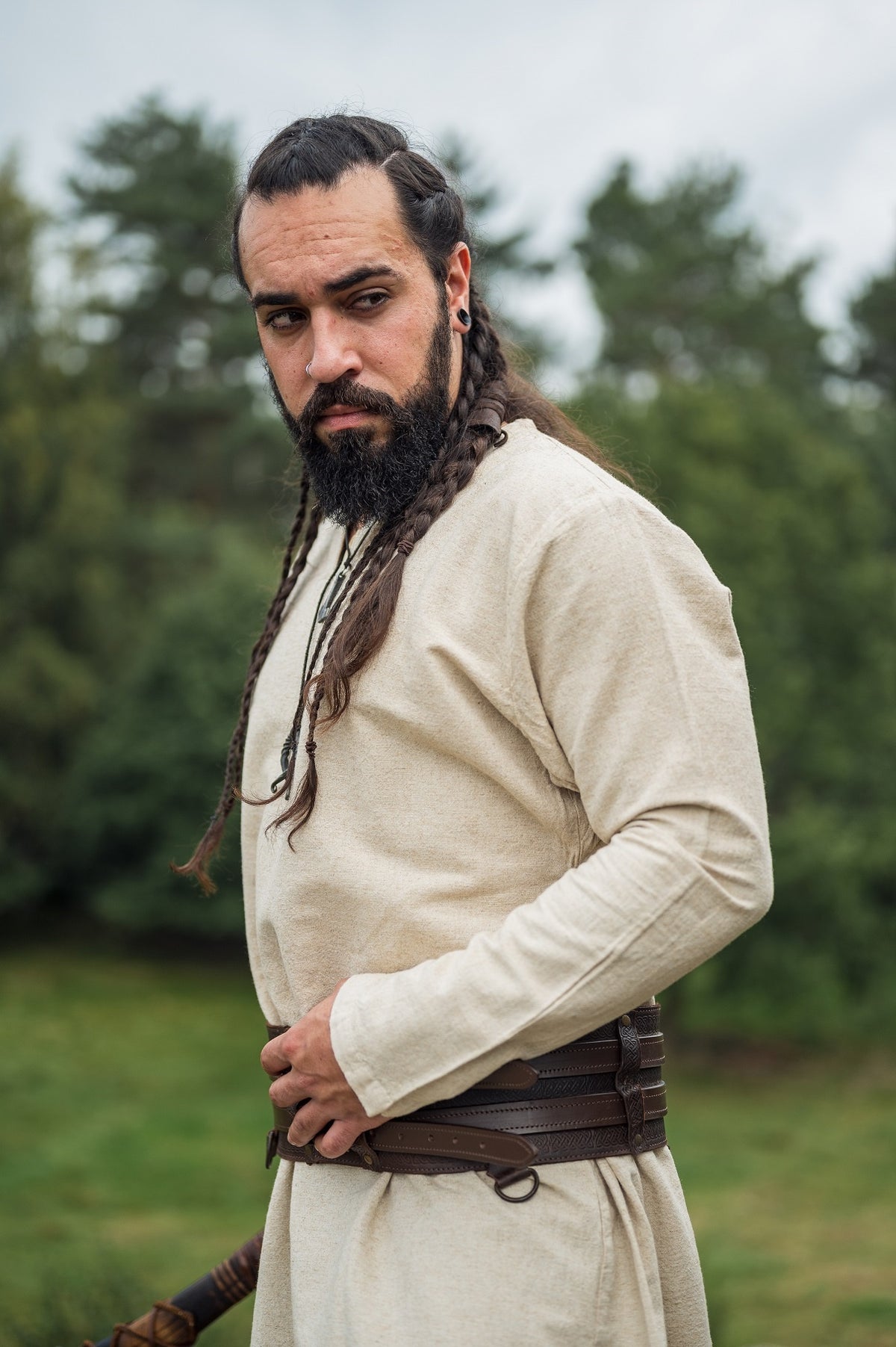 Linen Viking tunic Ragnar, natural