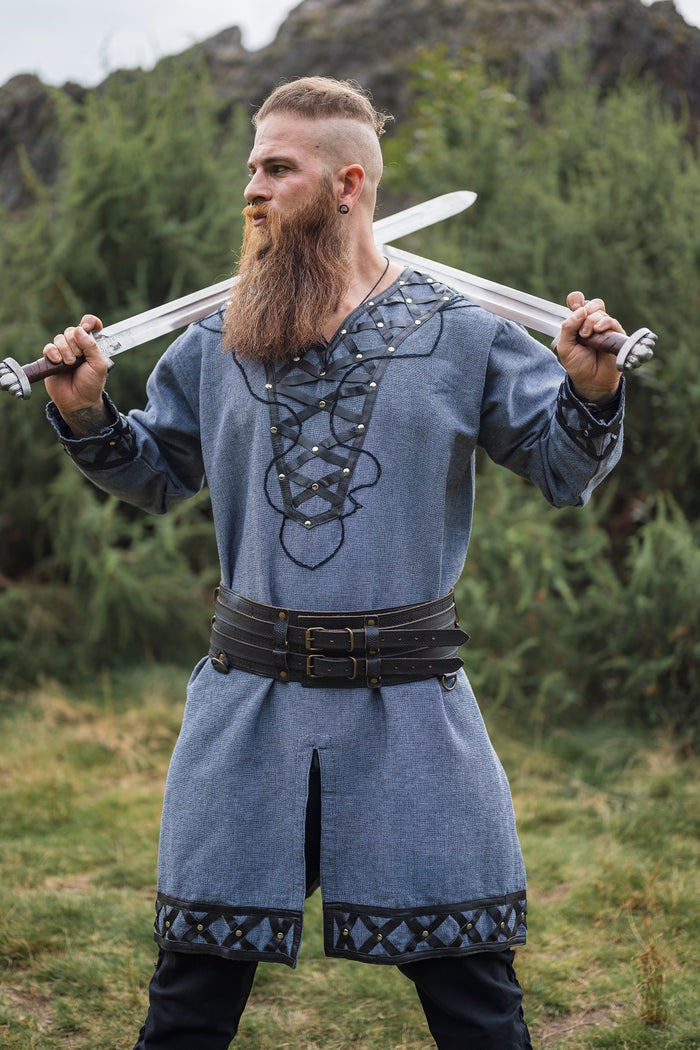 Tunic Viking Jarl Ragnvald, blue-gray