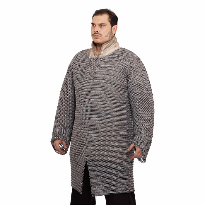 Hauberk with split, aluminium & rubber 10 mm