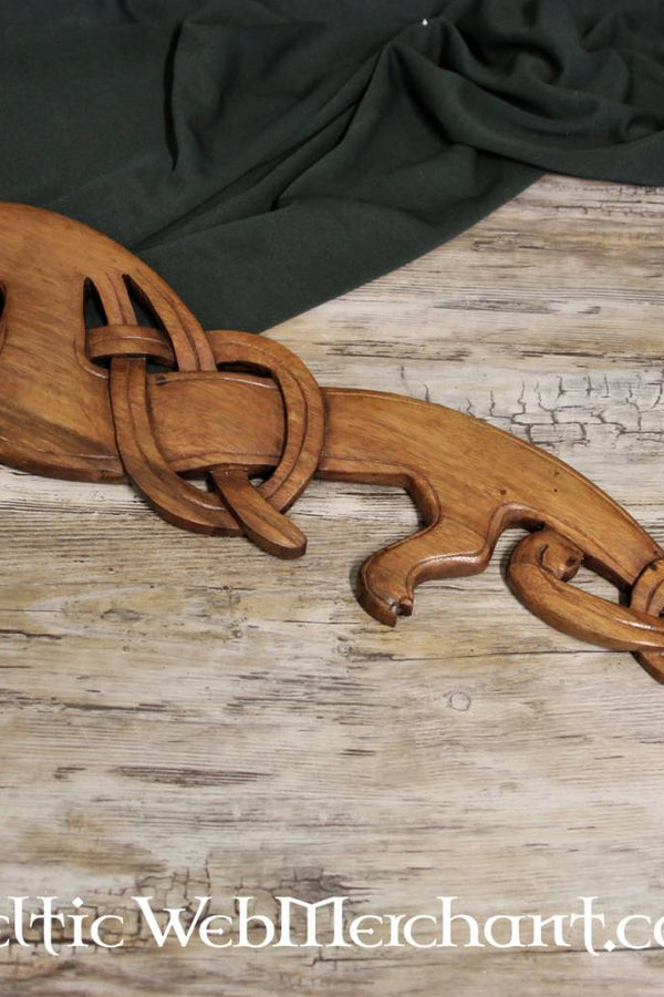 Wooden Viking dragon looking left