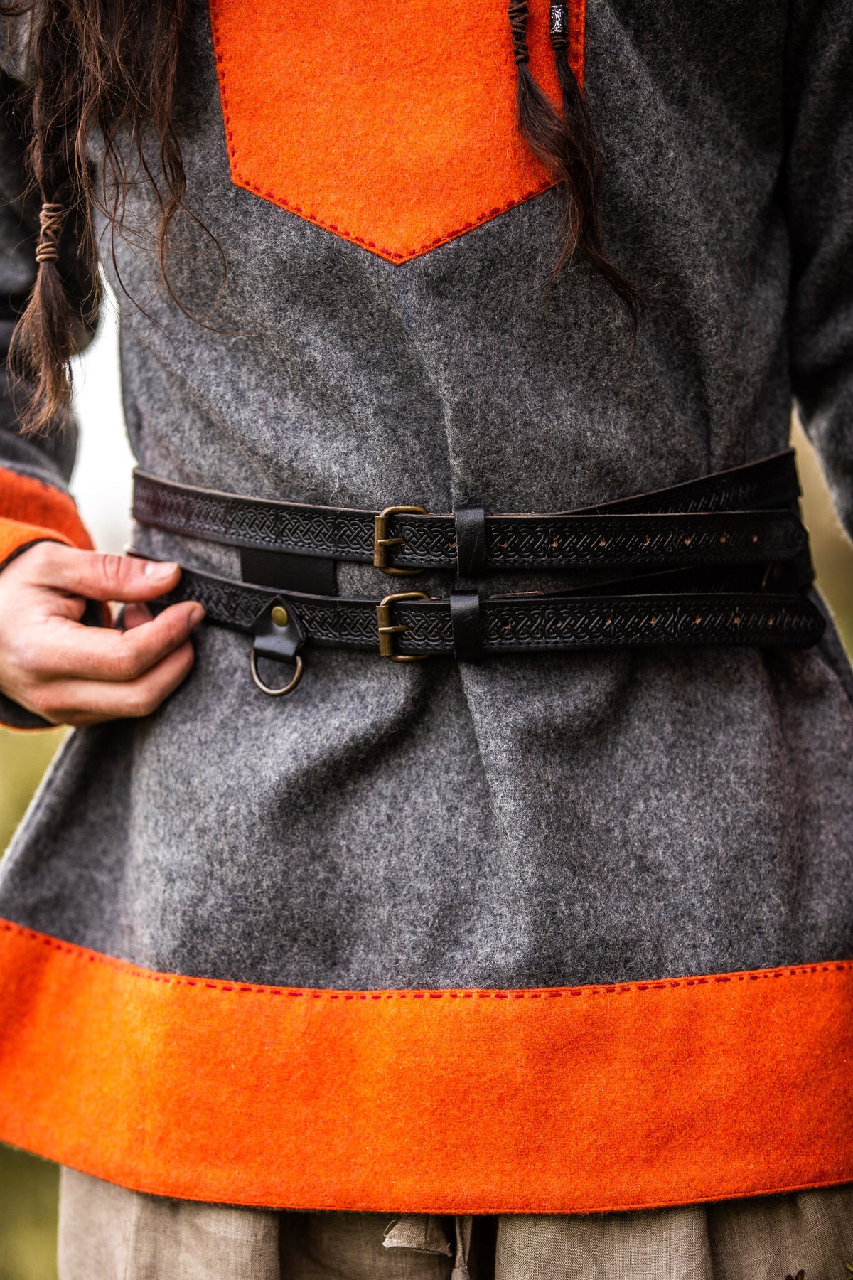 Double Viking belt Floki, black