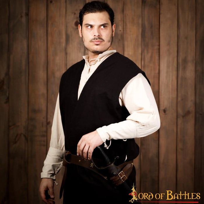 Pirate belt with sword holder, 157 cm, brown