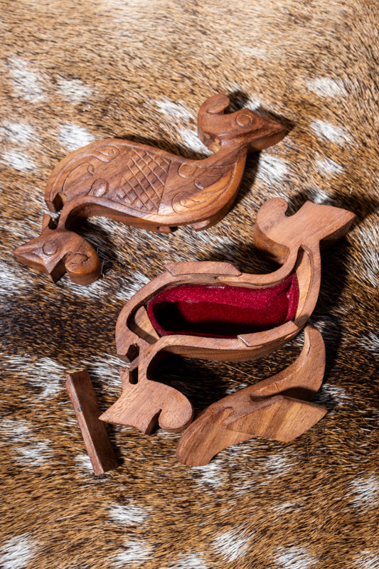 Jewellery box Celtic sea horse, wood