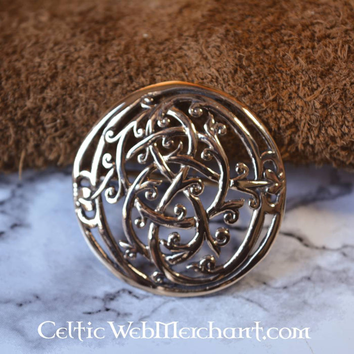 Bronze Urnesstyle Vikingbrooch, brass