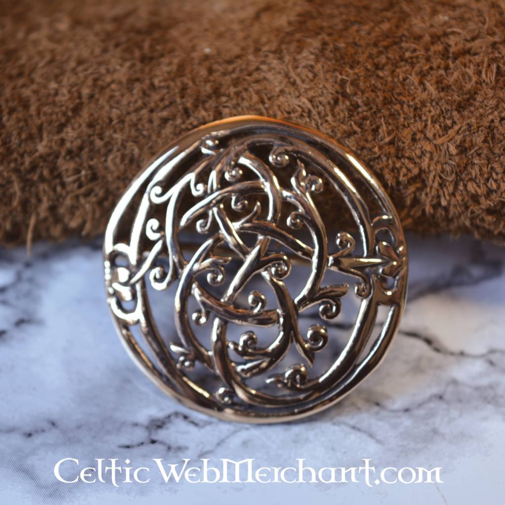 Bronze Urnesstyle Vikingbrooch, brass