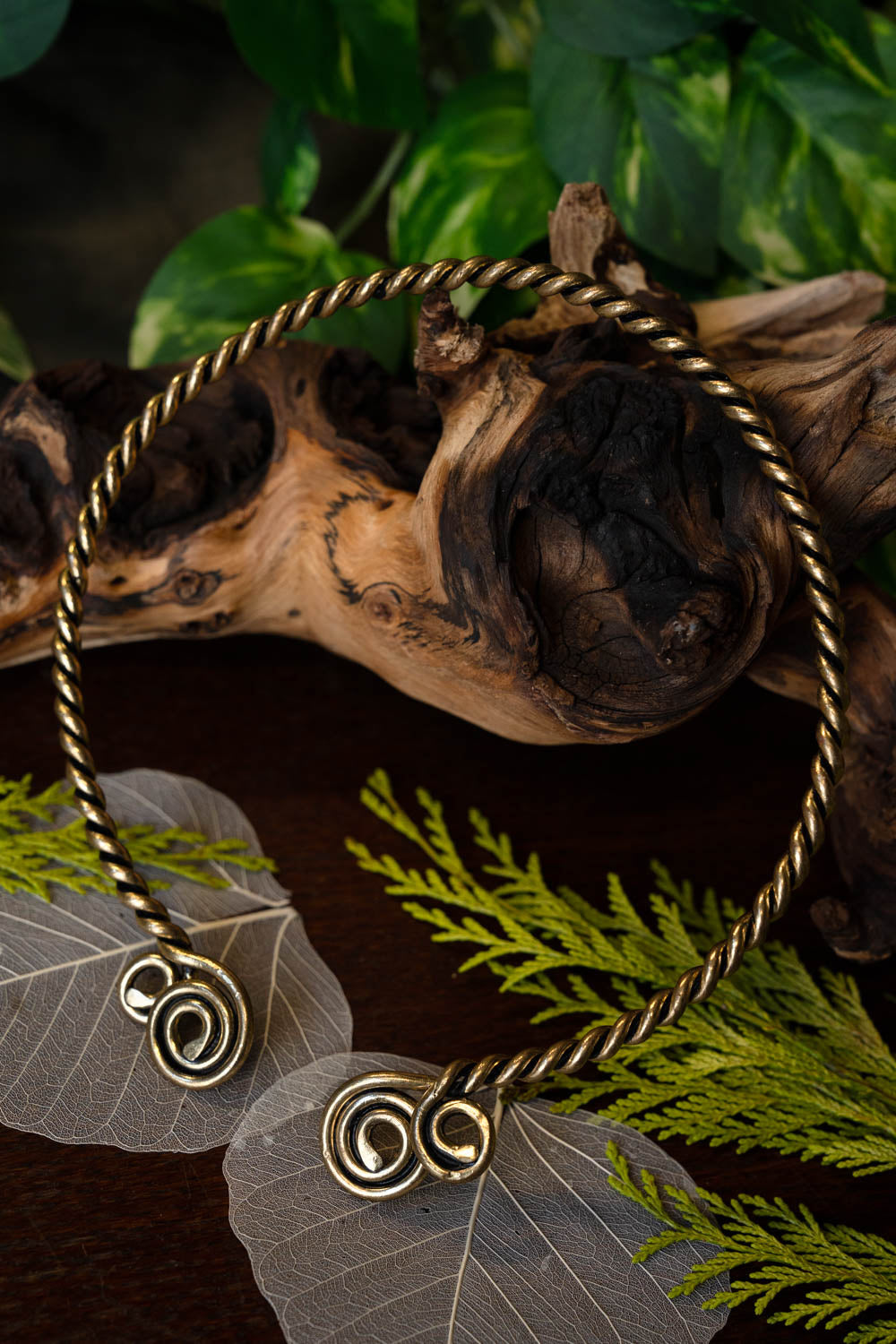 Torque with Celtic spirals, bronze