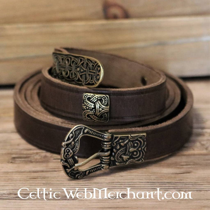 Birka belt deluxe, brown, brass, 165 cm, brown