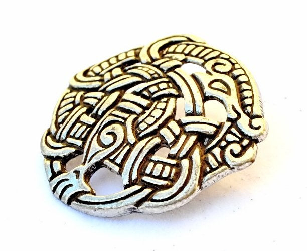 Viking fitting Midgard snake, silvered