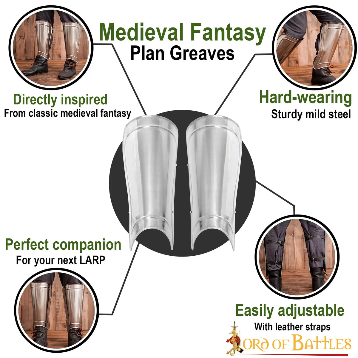 Milanese greaves, lower leg armour, 1.6 mm