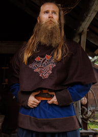 Viking chaperon Bjomolf, wool blend, brown
