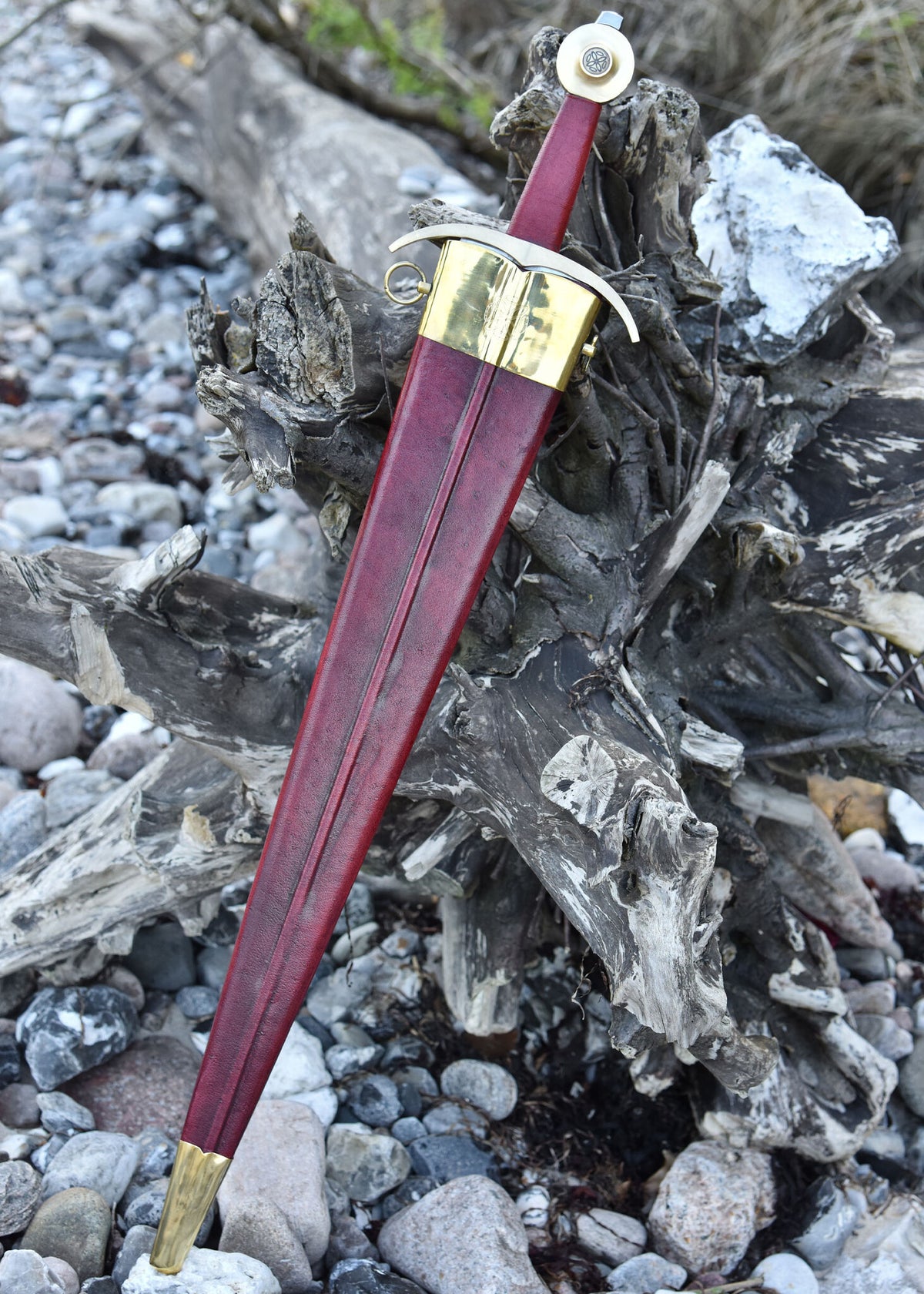 Deepeeka Philip IV sword with scabbard, Oakeshott type XIV, 14th century, semi sharp