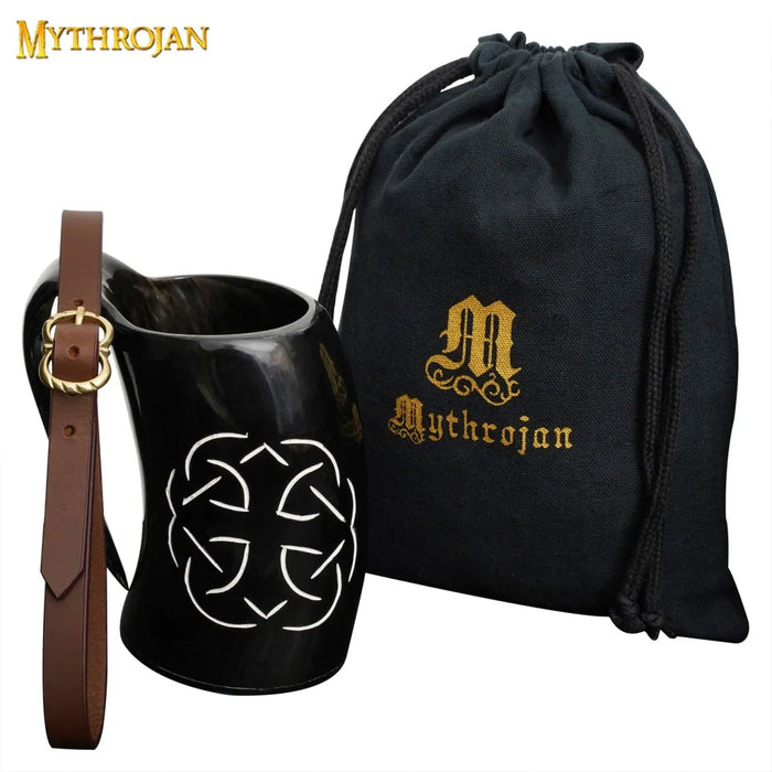 Horn mug with Celtic motif, 500-650 ml