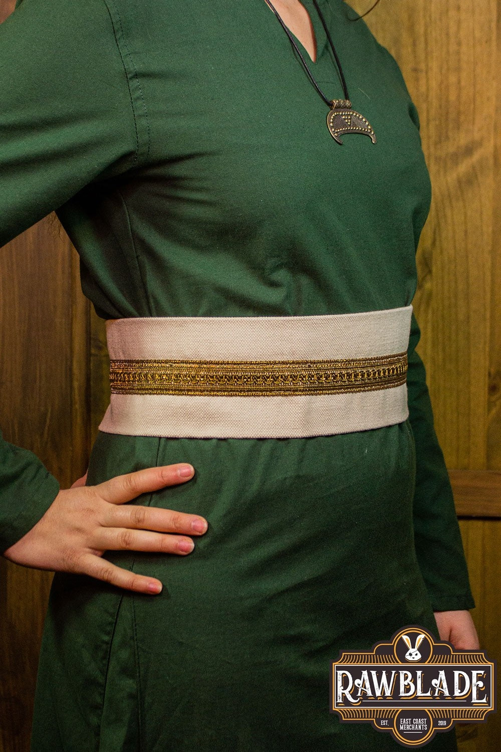 Jeanne fabric belt - White / gold