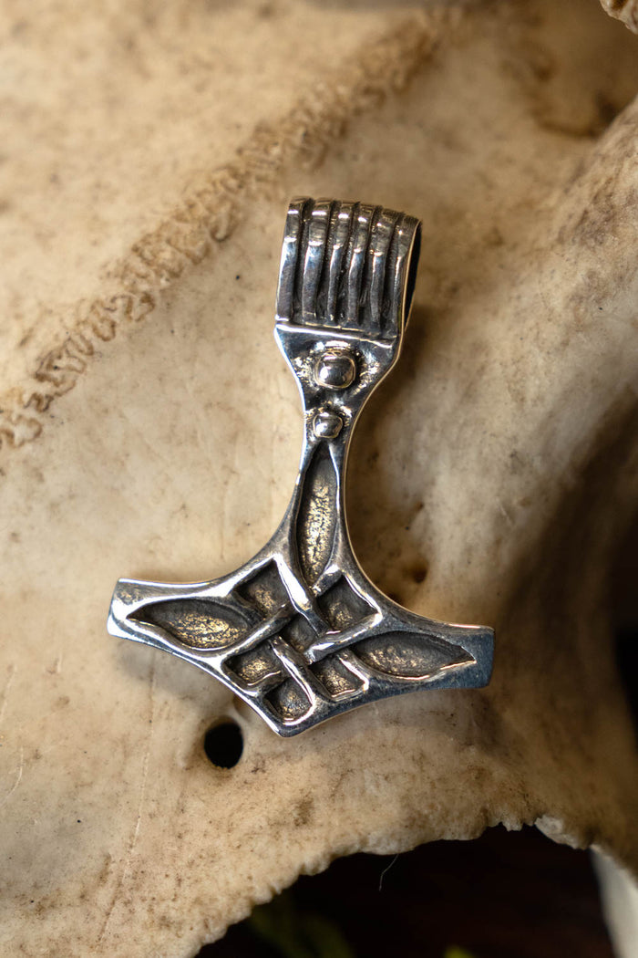 Thor's hammer, sterling silver