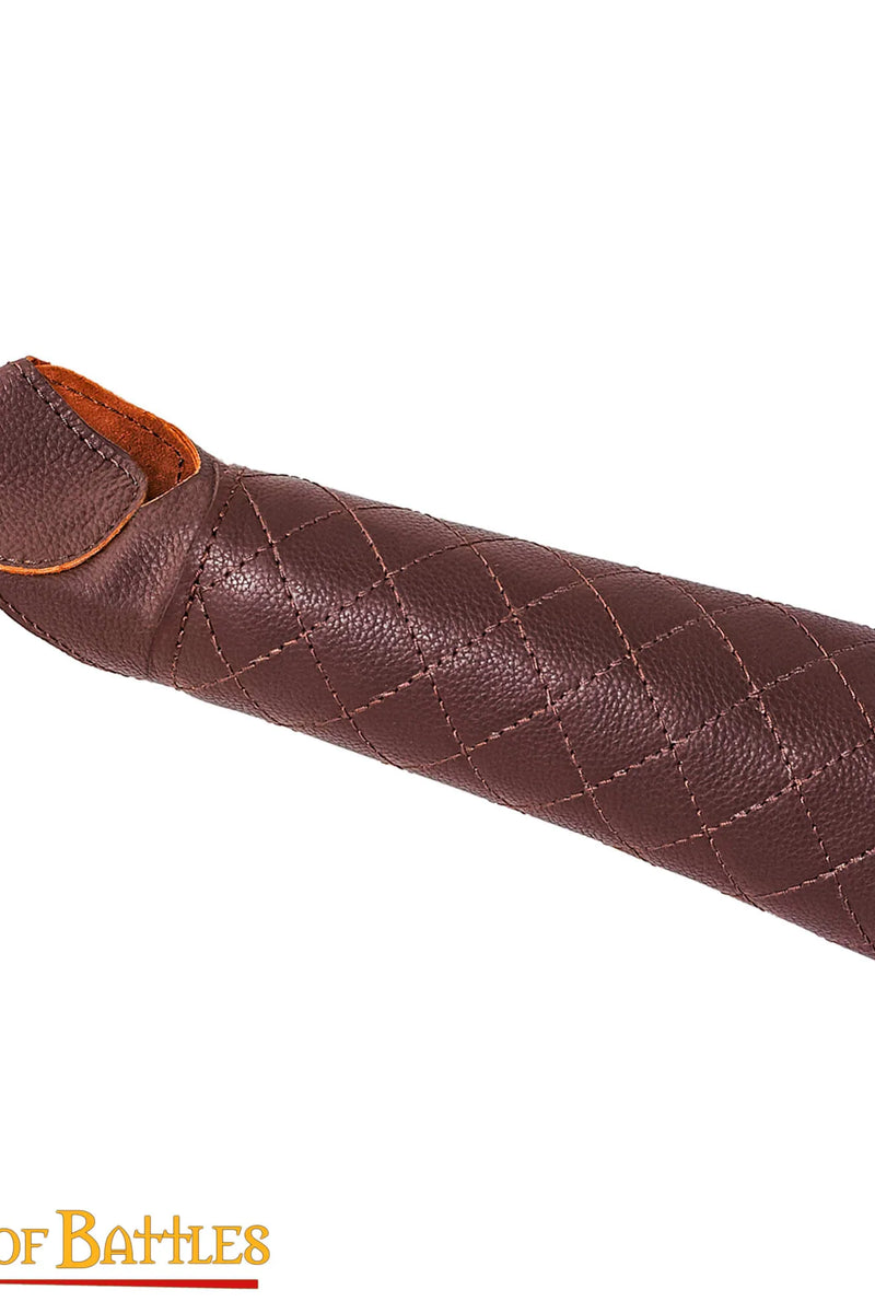 Skórzany naramiennik łuczniczy, prawa ręka, brązowy