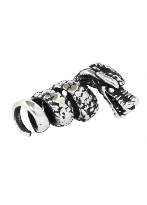 Dragon beard bead, sterling silver