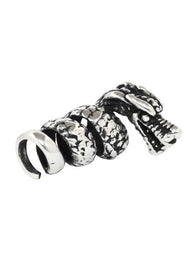Dragon beard bead, sterling silver
