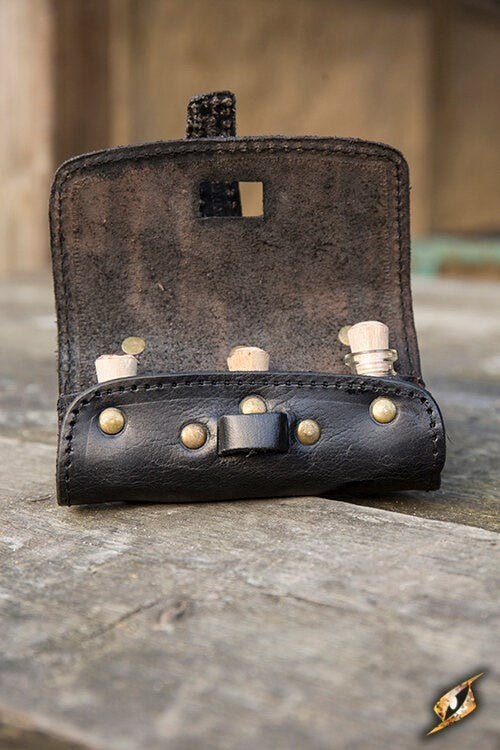 Potion holder with three bottles, black