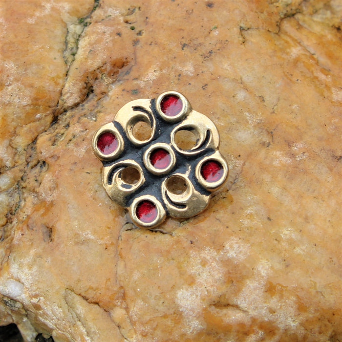 Merovingian cloisonne brooch, bronze