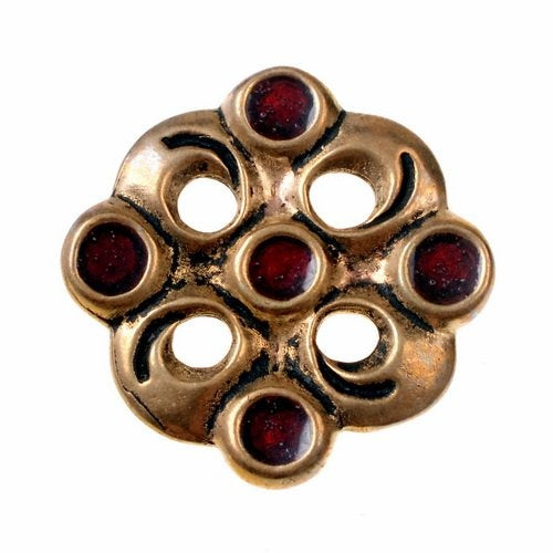 Merovingian cloisonne brooch, bronze