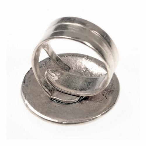 Celtic ring with triskelion, silvered bronze