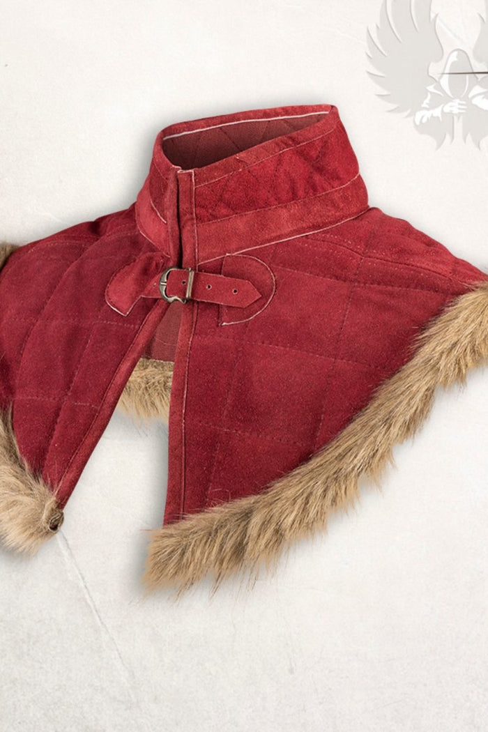 Gambeson collar Nimue suede leather burgundy