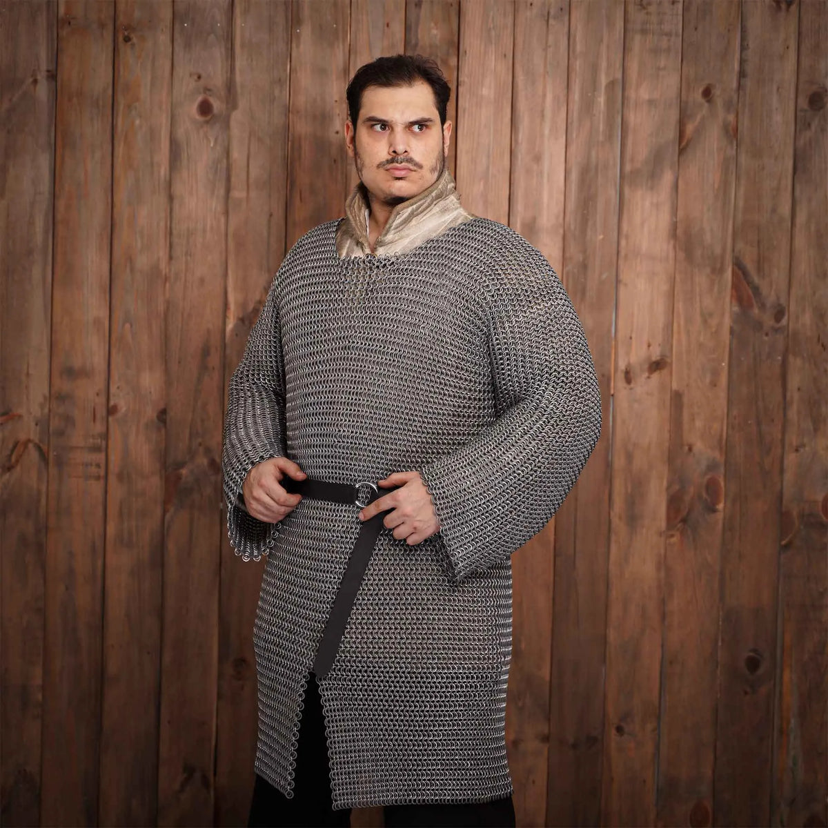 Hauberk with split, aluminium & rubber 10 mm