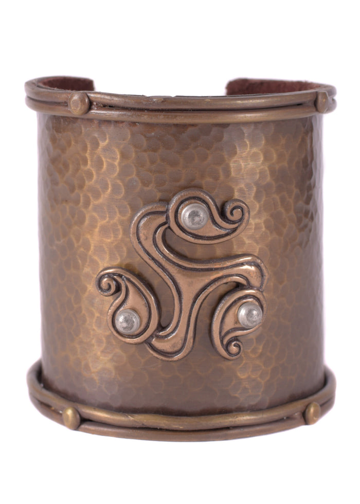 Celtic bracelet with triskelion, brass