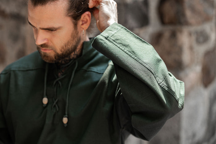 Hand-woven shirt, green
