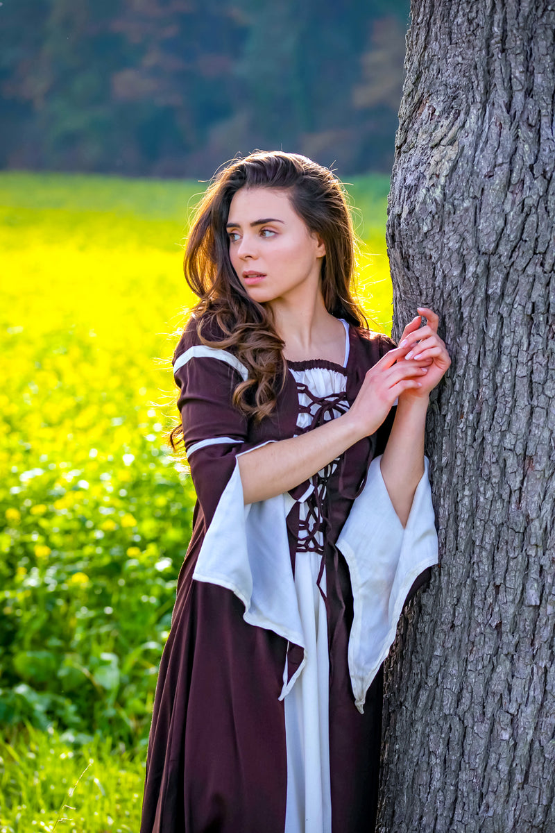 Abito Eleanora, marrone-bianco