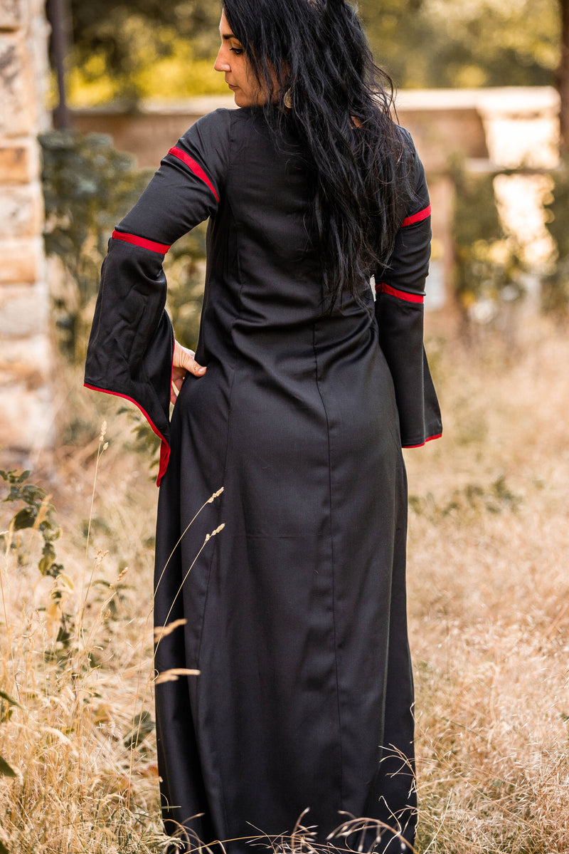 Jurk Eleanora rood-zwart