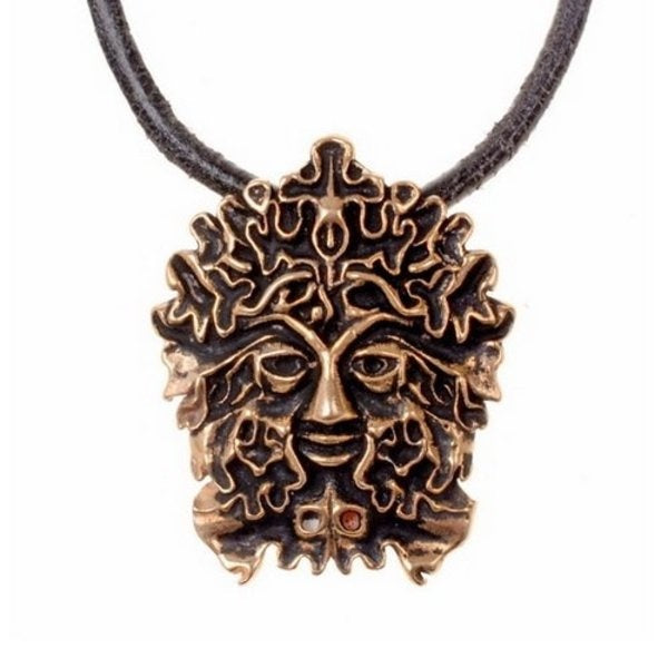 The Green Man amulet, brass