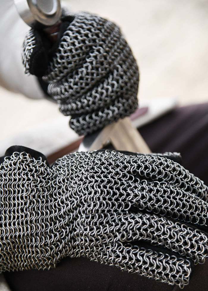 Chain mail gloves, zinc-plated, 6 mm