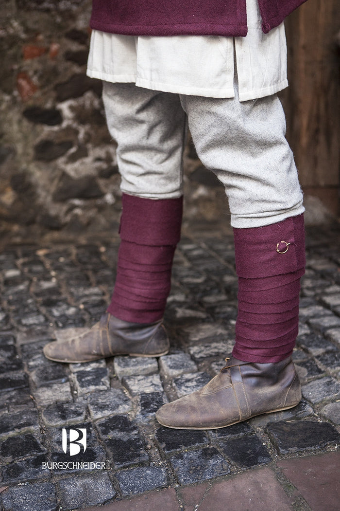 Leg wrappings Aki, red, wool mix