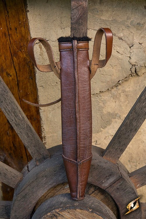 LARP dagger scabbard, small, right-hand, brown