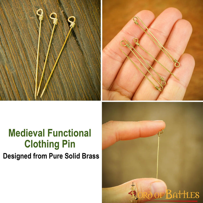 Pins, six pieces, bronze
