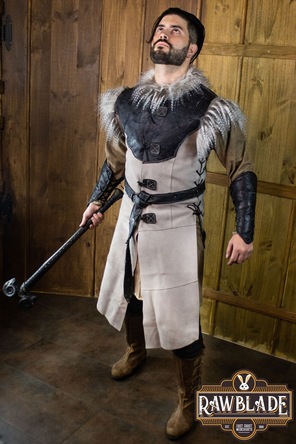 Owl Leather Jerkin, black-grey