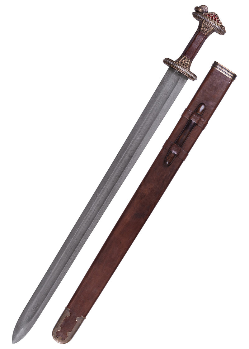 Spada vendel Uppsala, VII–VIII secolo, guardia in ottone, damasco, semi-affilata