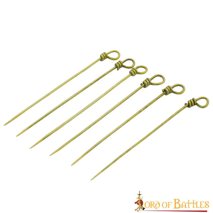 Pins, six pieces, bronze