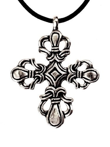 Wikingerkreuz im Ringerikestil, versilberte Bronze