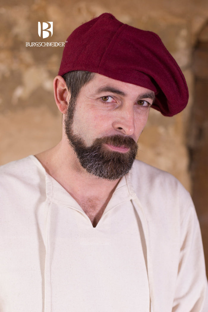 Beret Harald, red, wool blend