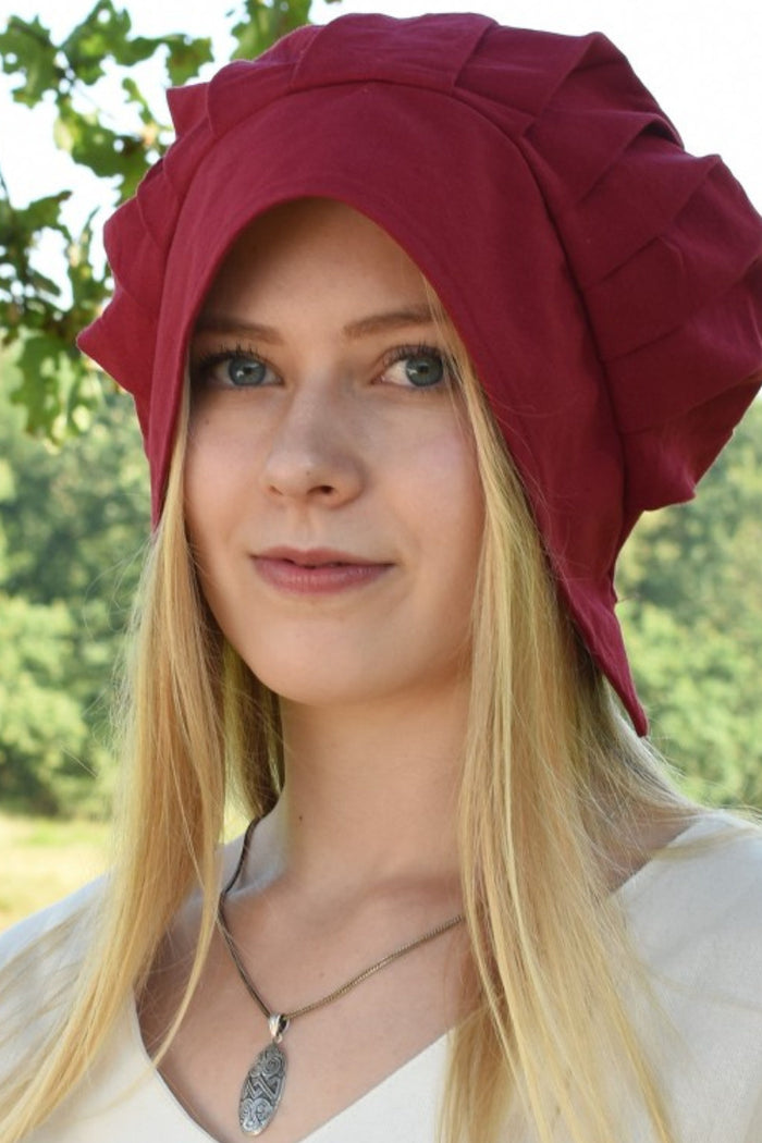 Pleated Baroque Coif Amsterdam, red