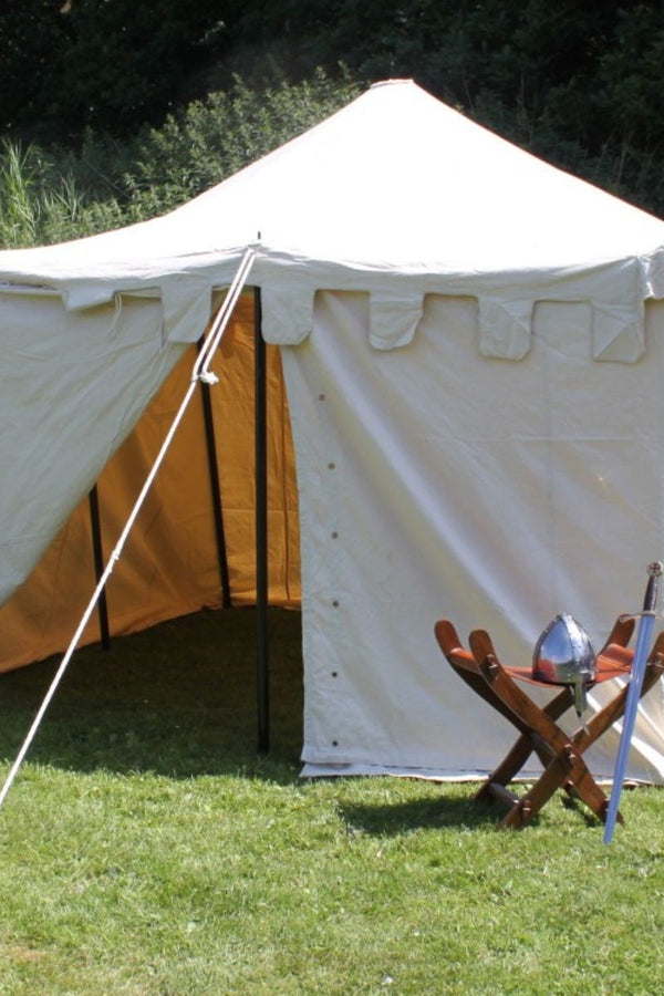 Medieval tent Herold 4 x 4 m, natural, 425 gsm